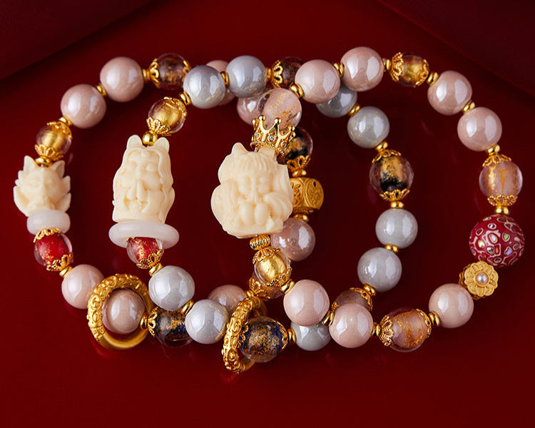 Nine-Tailed Fox Pink Porcelain Bracelet